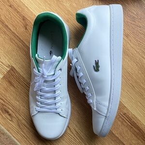 Lacoste White and Green Sneakers
